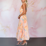 Naomi | Elegante vestido de impresión acuarela