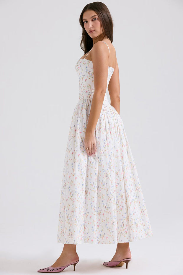 Cielle | Vestido midi floral con corsé
