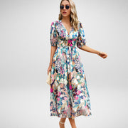 Lilia | Vestido Midi con Estampado Geométrico
