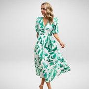 Lilia | Vestido Midi con Estampado Geométrico