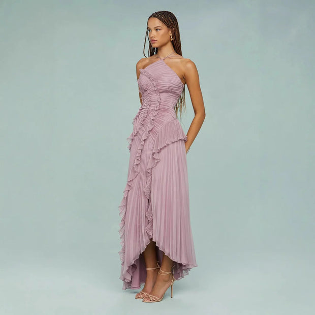 Olaya | Vestido largo con volantes