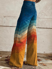 Léa - Pantalones Retro Zigzag Elegantes