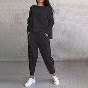 Dayda™ | Conjunto de dos piezas con cuello redondo y mangas largas