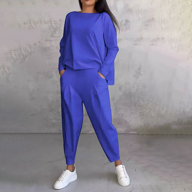 Dayda™ | Conjunto de dos piezas con cuello redondo y mangas largas