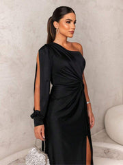 Clara | Vestido Seda Elegante-Split