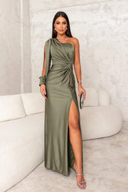 Clara | Vestido Seda Elegante-Split