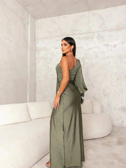 Clara | Vestido Seda Elegante-Split