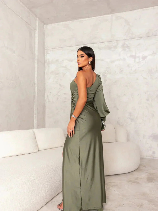 Clara | Vestido Seda Elegante-Split