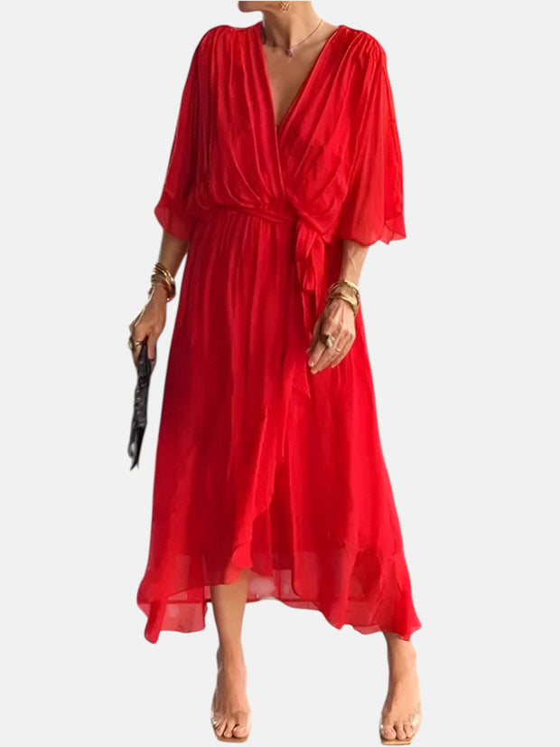 Isabella | vestido midi con cintura de lazo