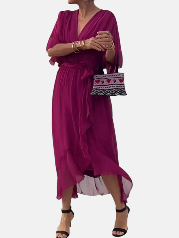 Isabella | vestido midi con cintura de lazo