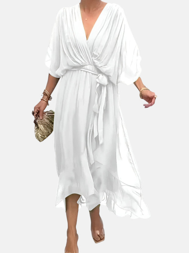 Isabella | vestido midi con cintura de lazo